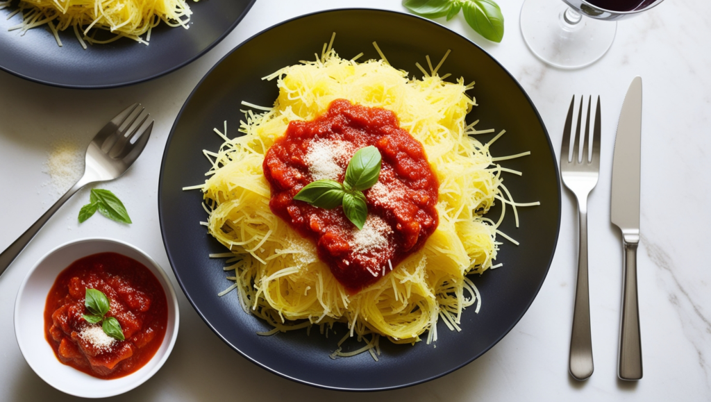 Spaghetti Squash with Marinara Sauce, healthy food recipe