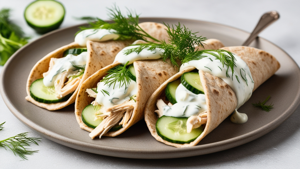 Cucumber and Greek Yogurt Chicken Wraps, Healthy Dinner Recipes for Two